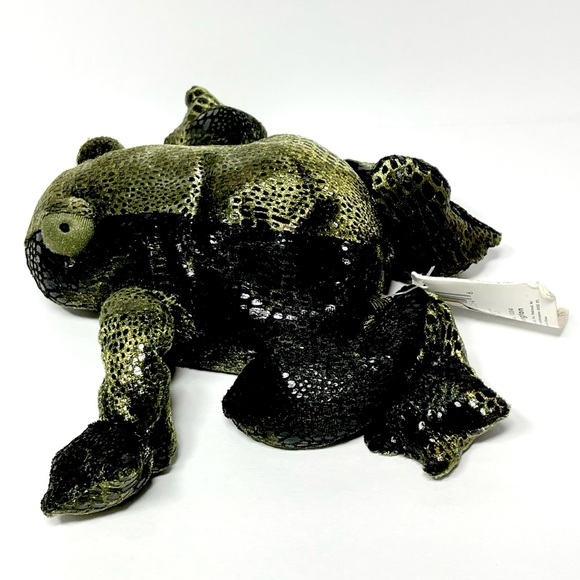 Flemington Frog Russ 6” Plush Stuffed Beanie Green Earth Zone Zonies Item 1354 - Picture 2 of 12